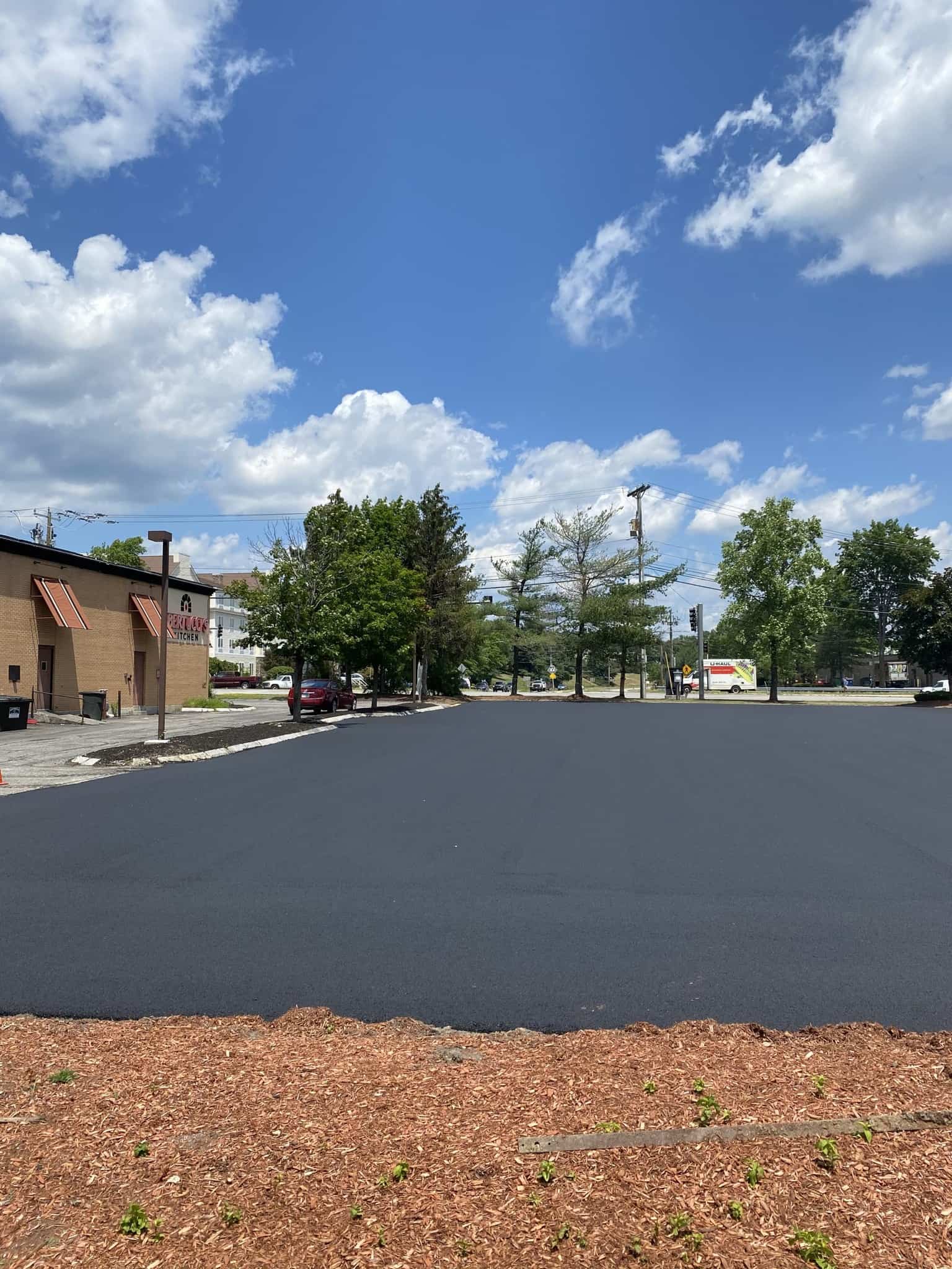 Finished commercial parking lot