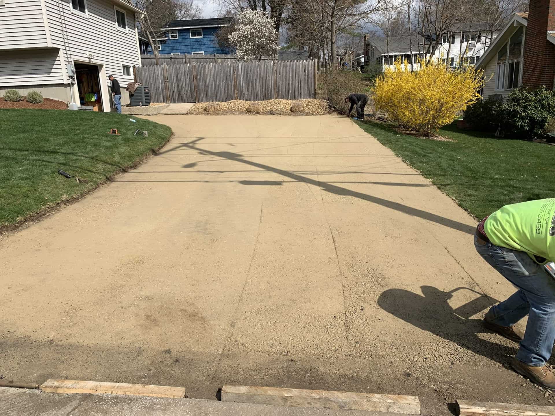 Excavation work preparing a building pad